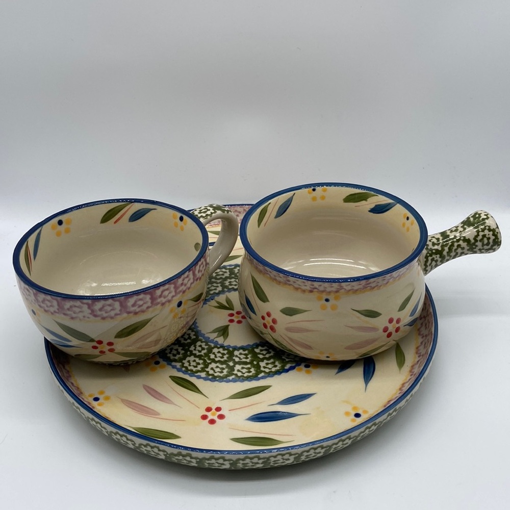 Temp-Tations by Tara Soup Bowl Larger Mug and 10.5 inch Round Tray